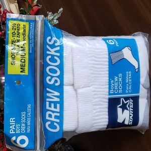 Starter 6 pack Crew Socks Boys Size 10-2.5 New
